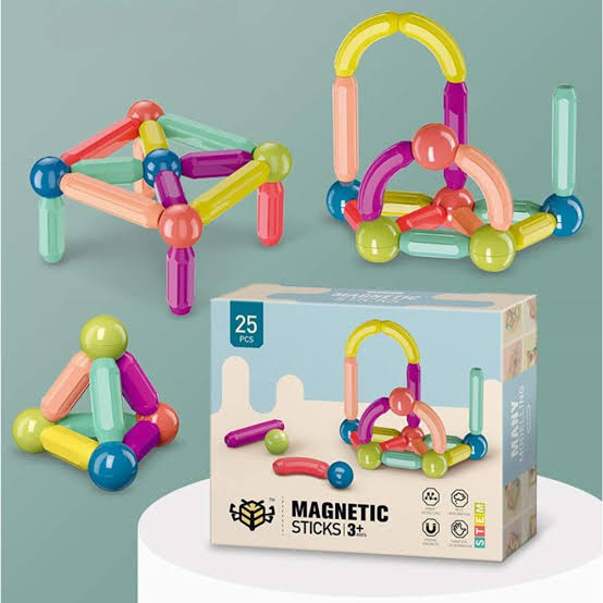 Magnetic Building Blocks: 25-Piece Educational Toy Set - Gadgetifyy