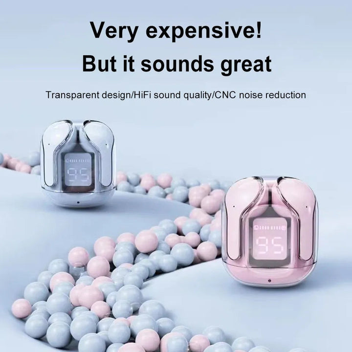 Air31 Earbuds Crystal Transparent Body - Gadgetifyy