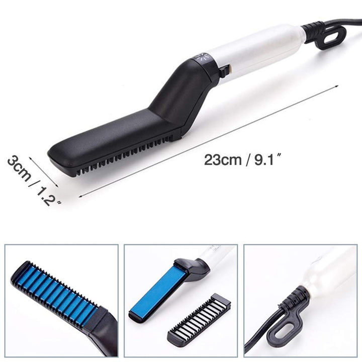 Multifunctional Hair & Beard Straightener Comb Brush Quick Hair Style For Men - Gadgetifyy