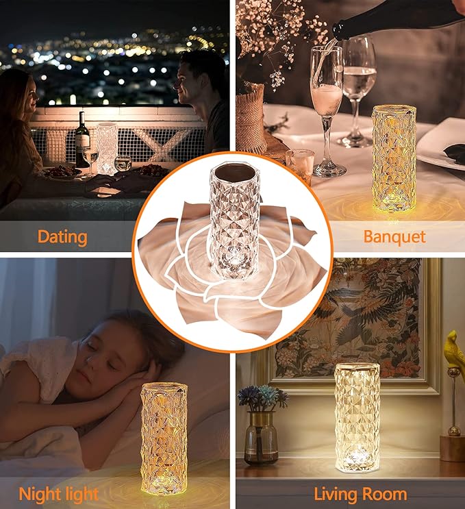 Rechargeable Diamond Crystal Lamp - Gadgetifyy