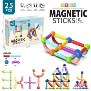 Magnetic Building Blocks: 25-Piece Educational Toy Set - Gadgetifyy